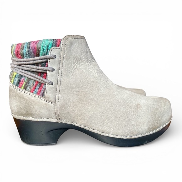 Dansko Shoes - Dansko Tami Neutral Grey Nubuck Leather Ankle Boots, Women's US 8 EU 39